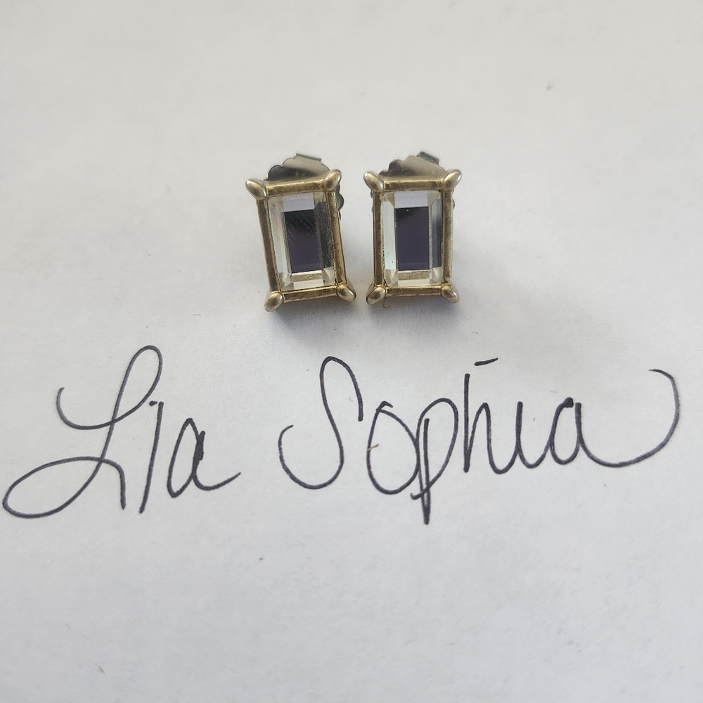 LIA SOPHIA Square Shapped Gold Stud Earrings